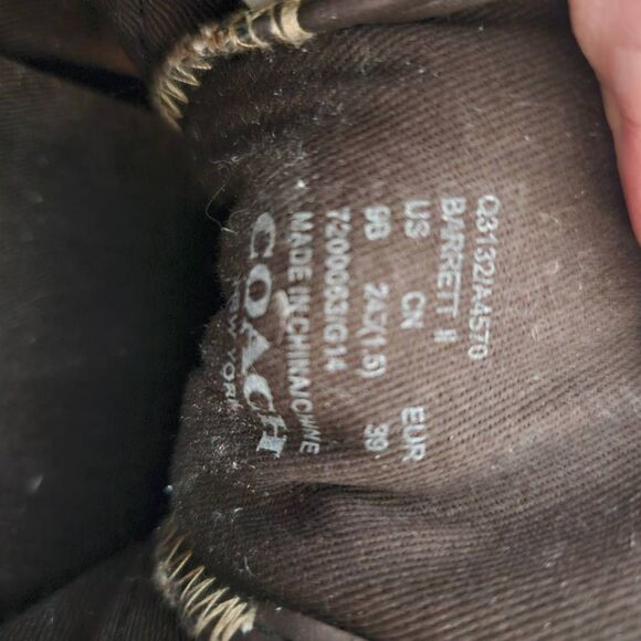 Coach Barrett ll sneakers, brown/tan monogram signature, fabric. Size 9. - Picture 7 of 8